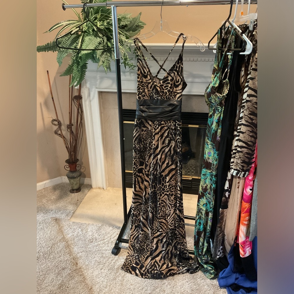 Strappy, Leopard Print Maxi Dress